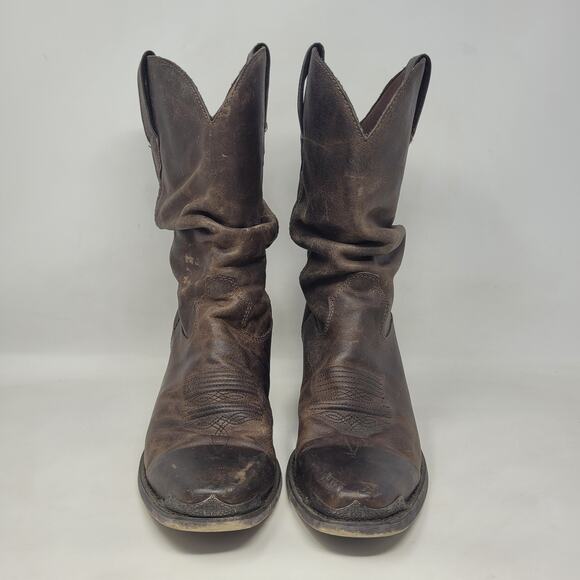 Durango Brown Heeled Boots - Picture 3 of 12